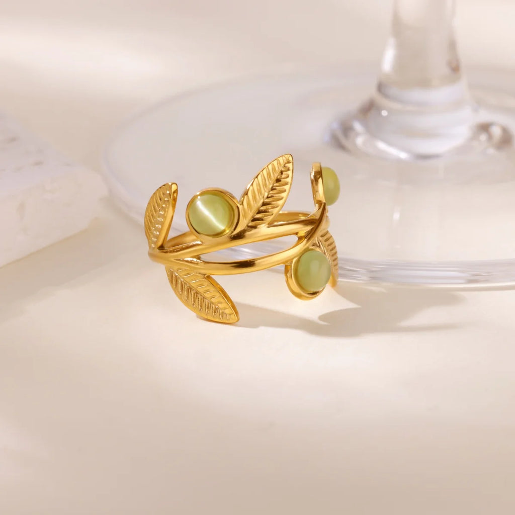 Luxurious Oval Zircon Rings For Women Girls Gold-plated Stainless Steel Ring Wedding Jewelry Elegant Party Mother's Day Gift