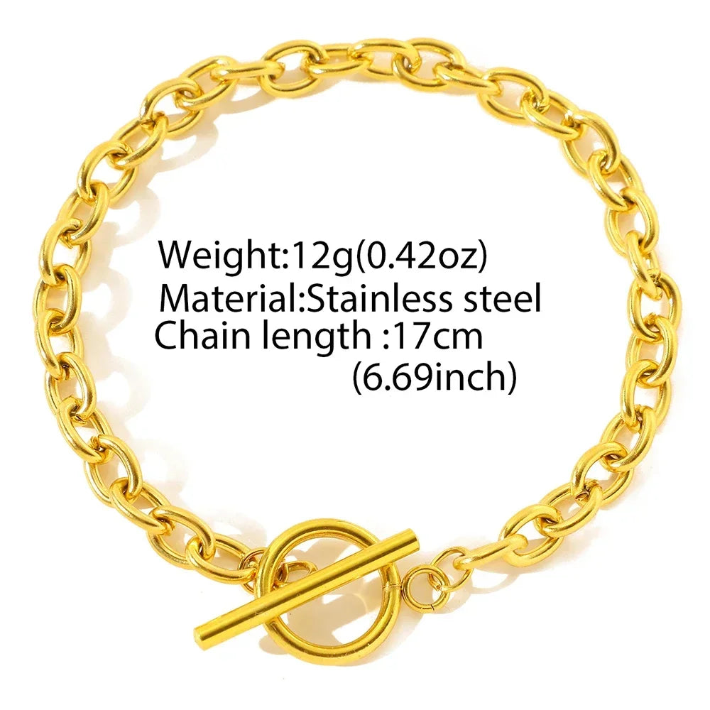 Simple Fashion Stainless Steel Bracelets Minimalist Design OT Buckle Chain Non-fading High-quality Bracelets for Women Jewelry