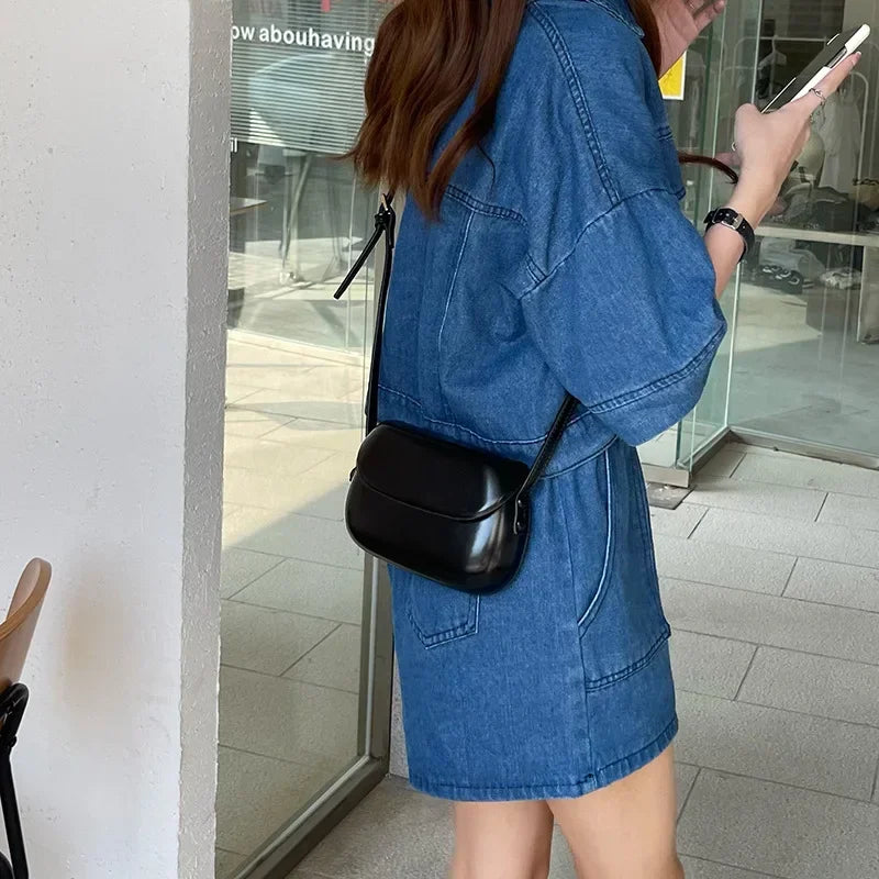 2025 Flap Crossbody Bags Women Mini PU Leather Shoulder Purses and Handbags for Girls Ladies Phone Simple Solid Designer Bag