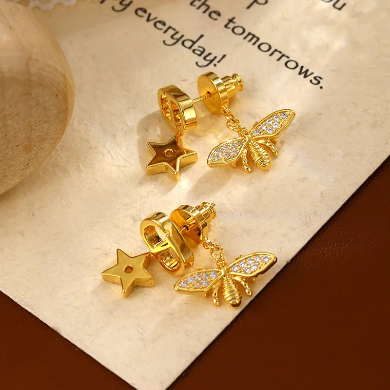 Star Zircon Earrings | Premium 925 Sterling Silver Needle Studs | Dual-Wear Design for Women | Sparkling Cubic Zirconia