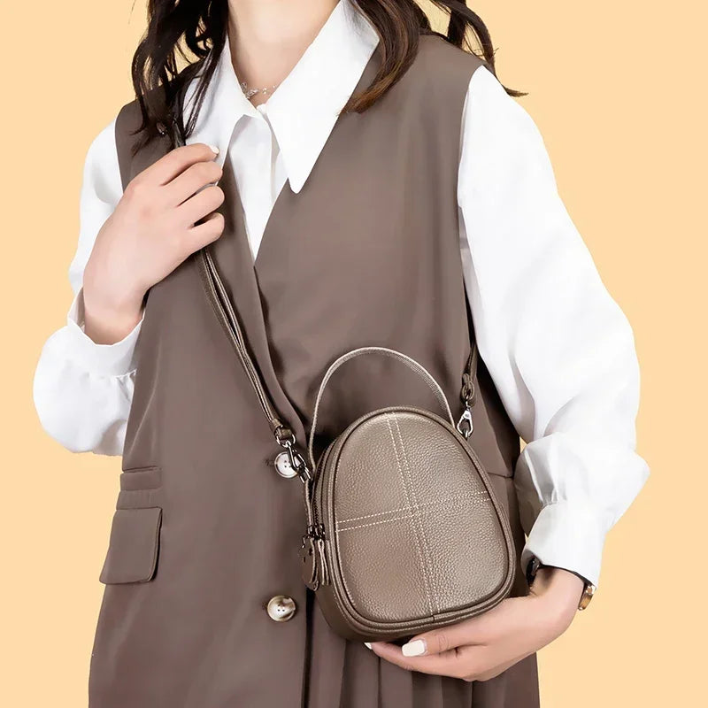 Fashionable High-end Texture Crossbody Bag Hot Sale Genuine Leather Women's Shoulder Bag Mini Mobile Phone Coin Purse Handbag