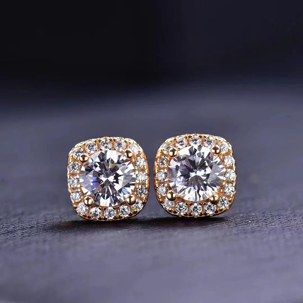 Zircon Earring Stud for Women And Men S925 Sterling Silver 18K Plating Earrings D Color VVS1 As Shinning As Diamond Jewelry