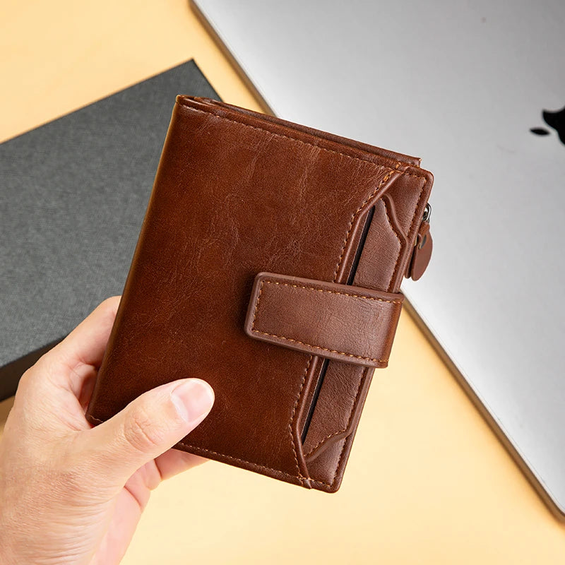 Men's Wallet New Leather Short Vintage Multi-card PU Leather Pop Gift Box Gift