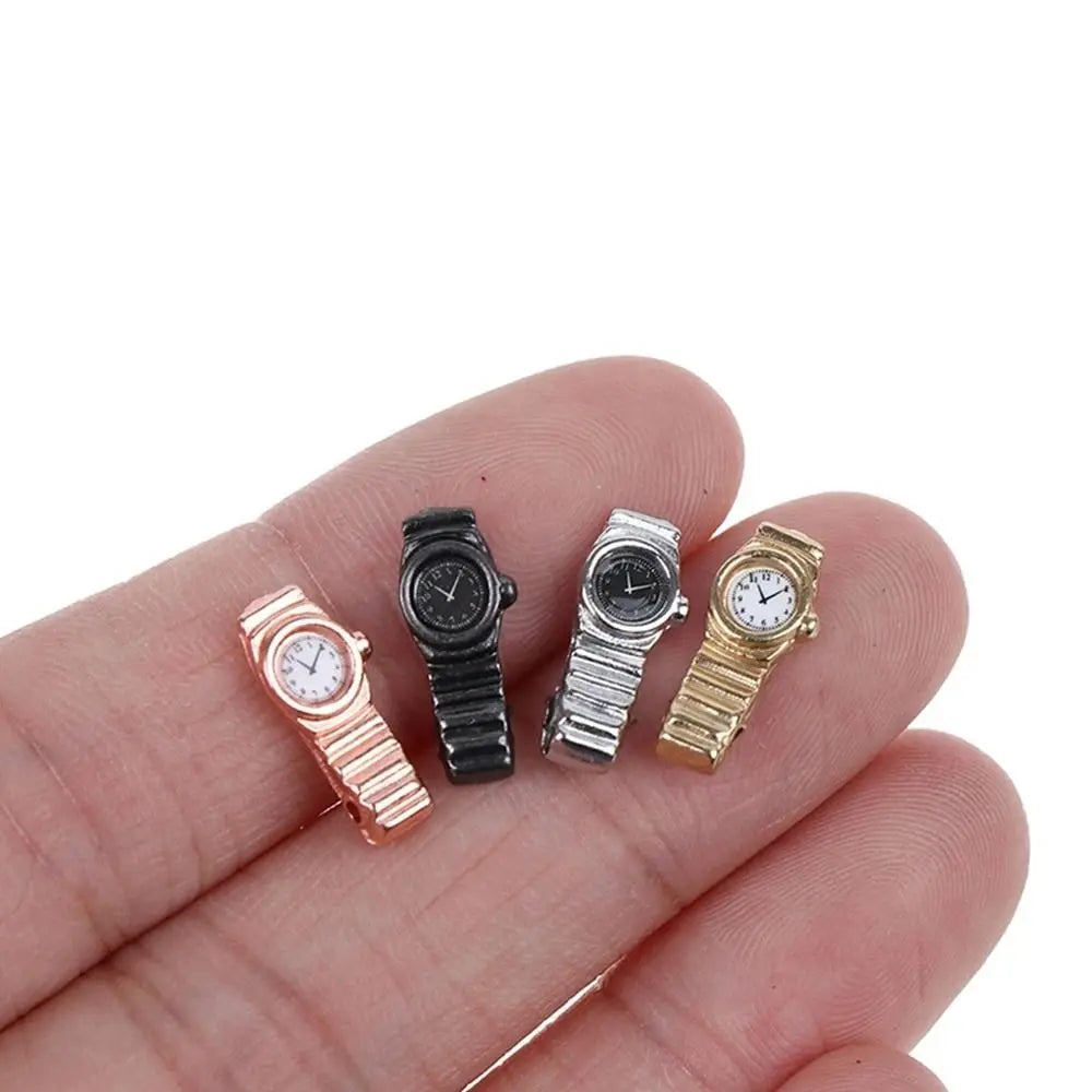 Metal Model Toy Metal Watch Simulation Toy Scene Props Dollhouse Wrist Watch Model Cute Wristwatch Miniature Watch Decorations