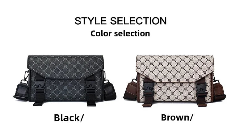 2026 New Design Shoulder Bag Men Crossbody Bag Fashion Business PU Leather Shoulder Bag Male Mobile Phone Bag Purses Handbags