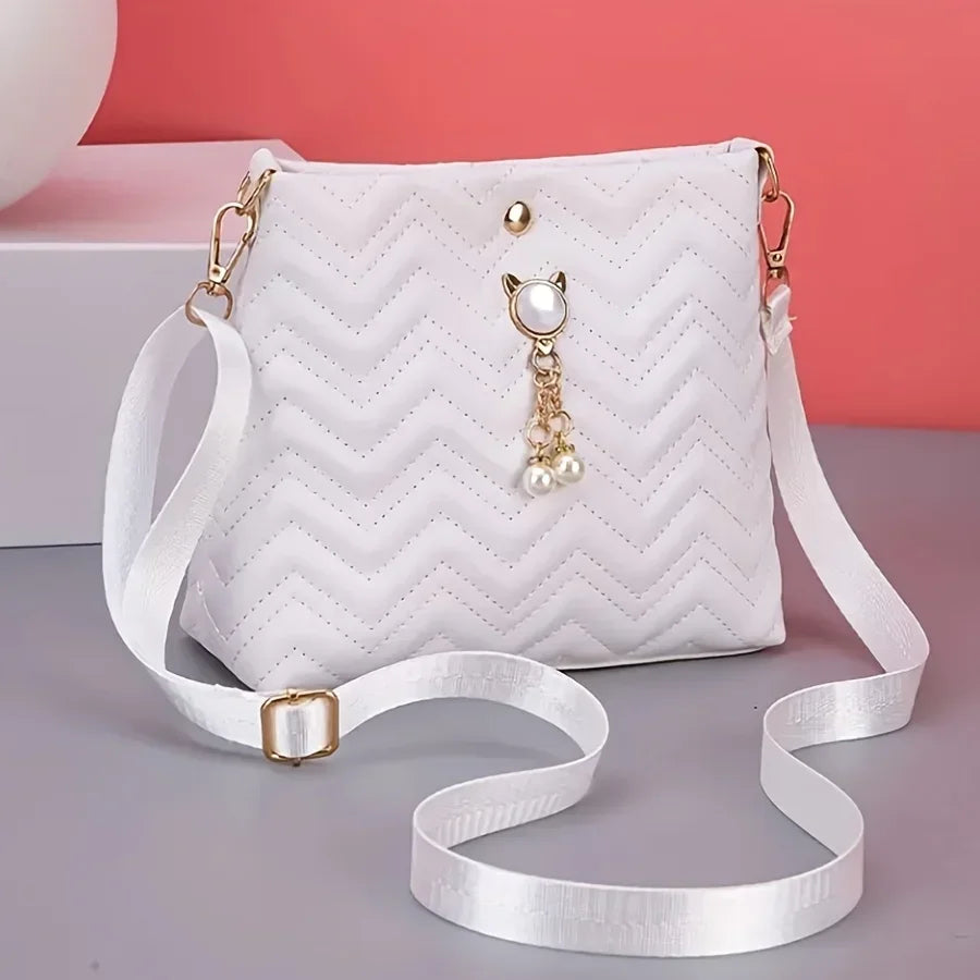 Luxury Women's Small Crossbody Bag PU Leather Messenger Bags Zipper Handbags Purse Stylish Novelty Handbag