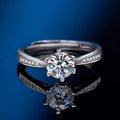 Luxury 925 Sterling Silver Zircon Adjustable Women's Engagement Ring Wedding Fashion Jewelry Accessories