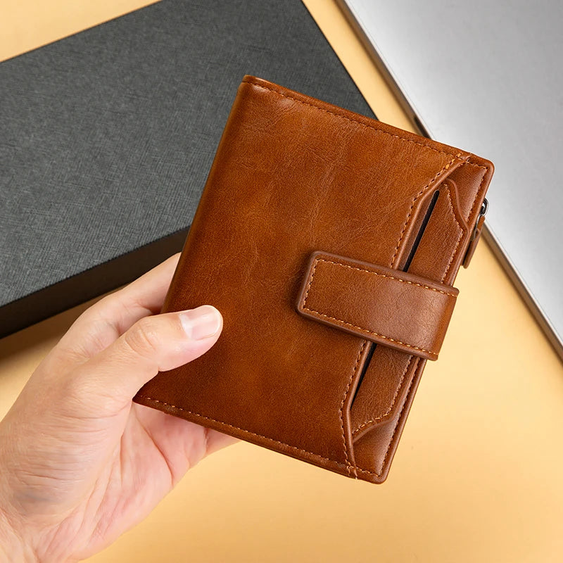 Men's Wallet New Leather Short Vintage Multi-card PU Leather Pop Gift Box Gift