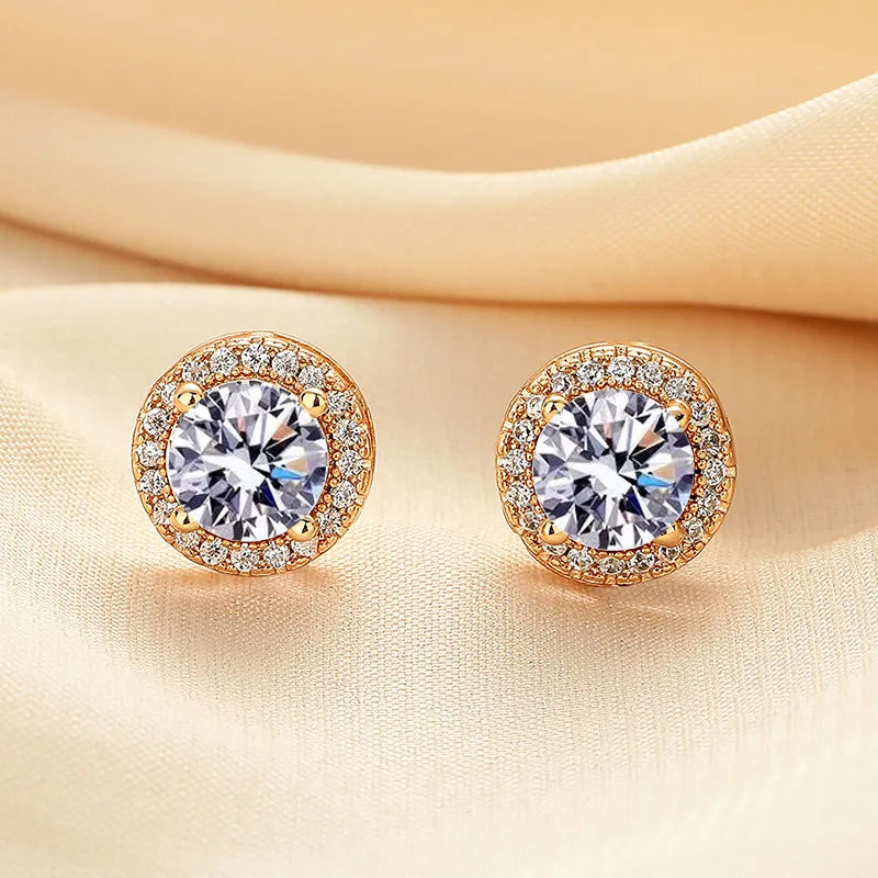 Zircon Earring Stud for Women And Men S925 Sterling Silver 18K Plating Earrings D Color VVS1 As Shinning As Diamond Jewelry