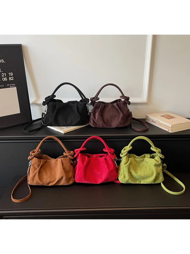 Suede Shoulder Bag Unique Niche Design Fashion Versatile Portable Messenger Bag