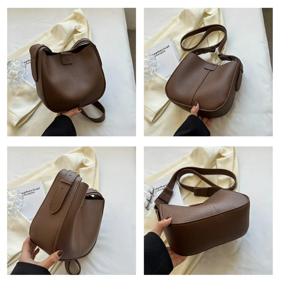 Fashion Women Crossbody Bags Shoulder Bags Luxury Brand Design Bucket Bag Ladies Large Capacity  PU Leather Portable Hand Bags