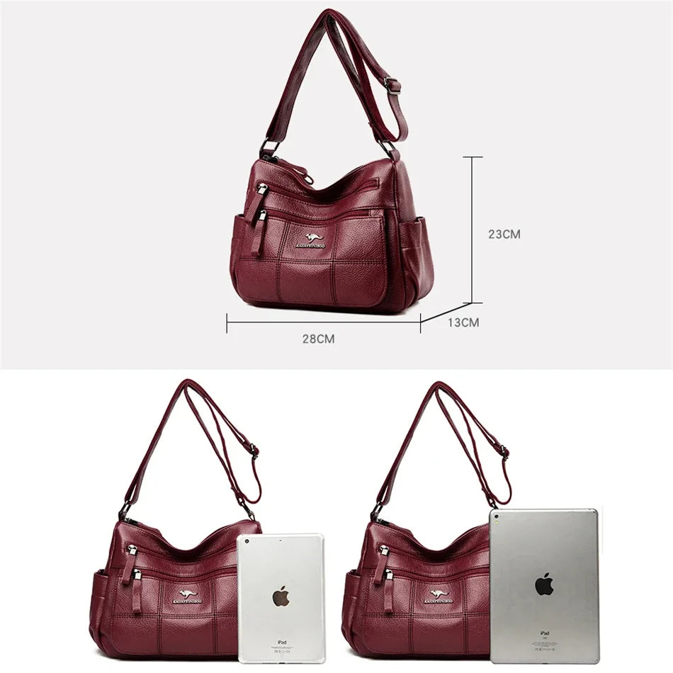 High Quality Soft Leather Luxury Purses and Handbags Women's Bag Designer Multi-pocket Crossbody Shoulder Bag for Women 2024 Sac