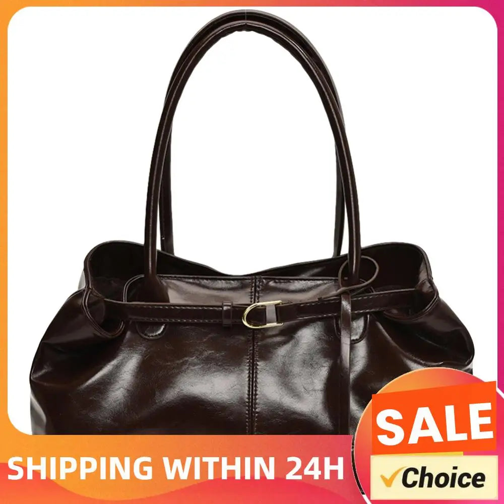 PU Leather Hobo Handbag Slouchy Shoulder Bag Fashion Work Bags Large Satchel Bag for Women Work Shopping Travel