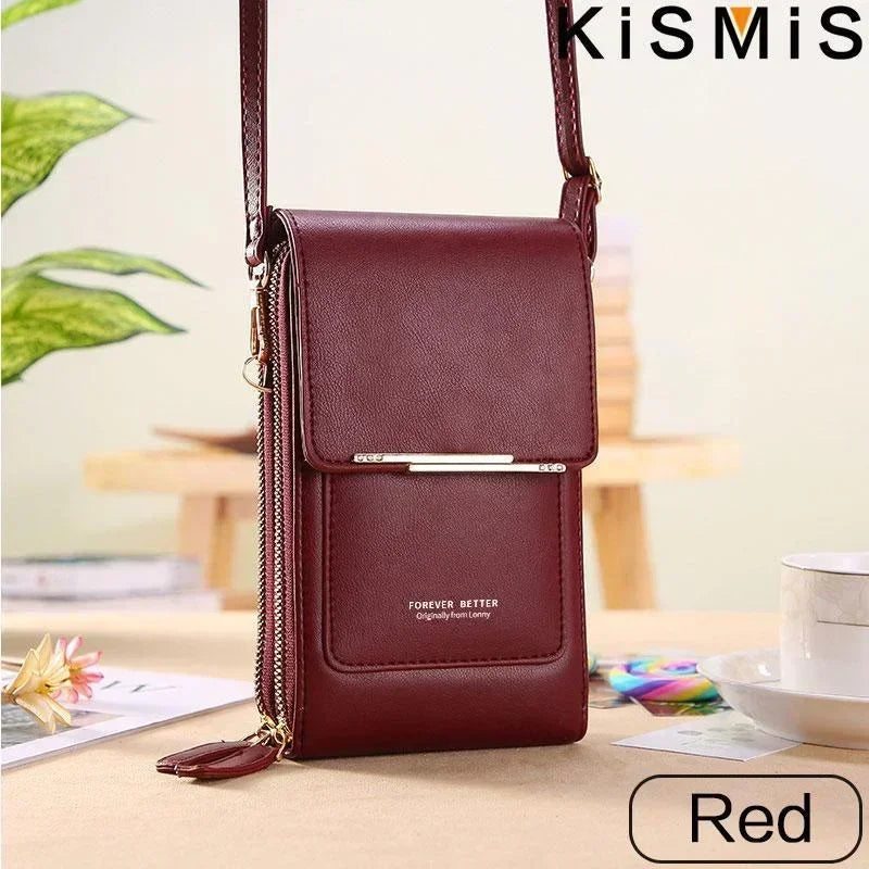 Womens Soft Leather Crossbody Bag Small Wallet Phone Purse Shoulder Bag Fashion Female Handbag