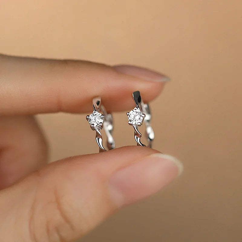 925 Sterling Silver Zircon Ring Stud Earrings For Women Wedding Elegant Luxury Designer Jewelry Wholesale Prevent Allergies
