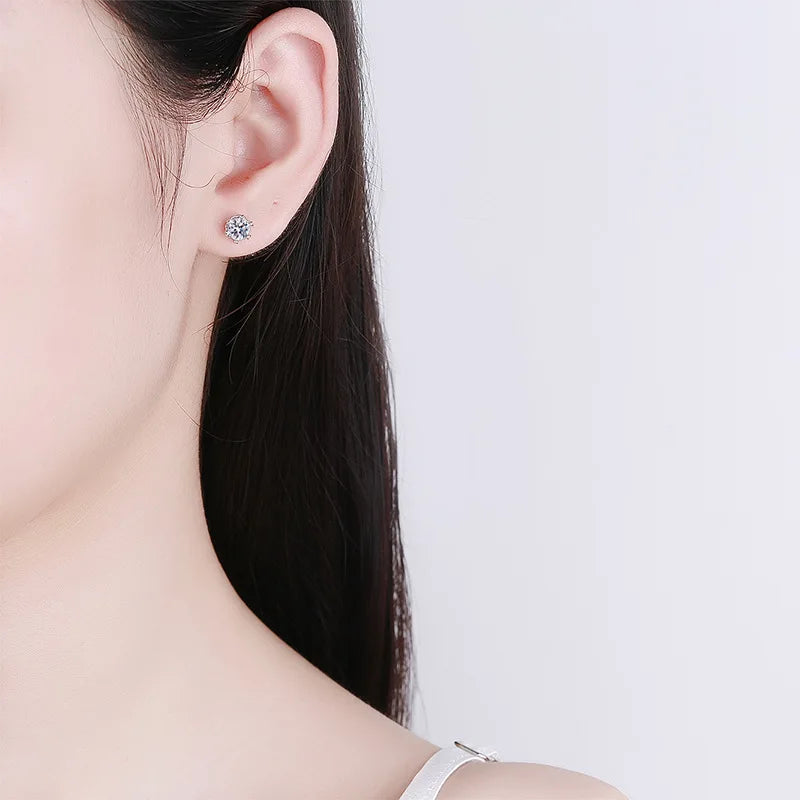 Zircon Earring Stud for Women And Men S925 Sterling Silver 18K Plating Earrings D Color VVS1 As Shinning As Diamond Jewelry