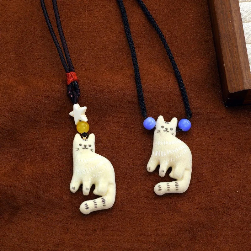 Trendy 3D Cute Kitten Pendant Necklace for Women, Retro Fashion Elegant Women's Versatile Sweater Necklace Wholesale