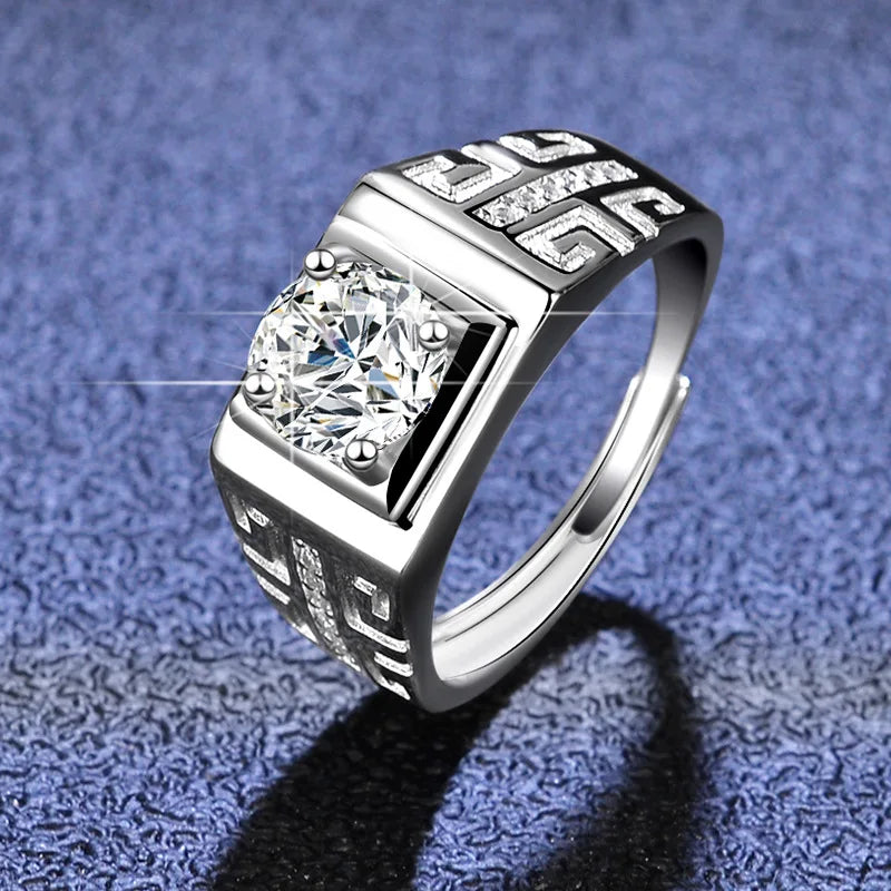 Luxury 925 Sterling Silver Rings For men women crystal adjustable size Fashion Gifts engagement wedding nice noble Jewelry