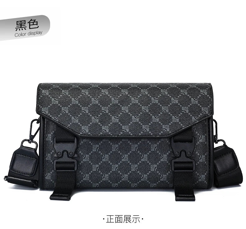 2026 New Design Shoulder Bag Men Crossbody Bag Fashion Business PU Leather Shoulder Bag Male Mobile Phone Bag Purses Handbags