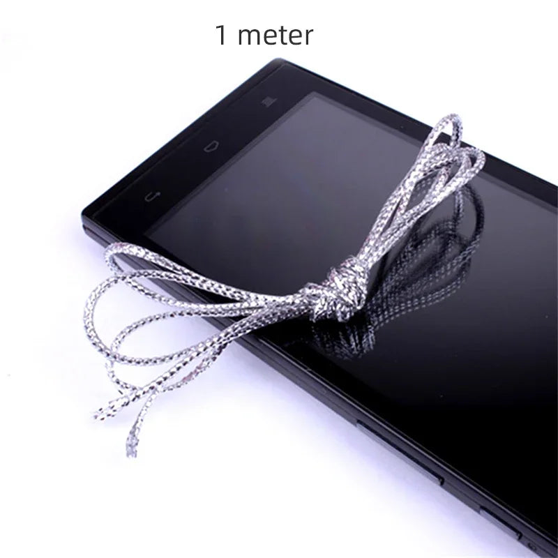 Dreadlock Braids Silver Gold Braiding Hair Deco Styling Shimmer Stretchable African Braids Braided Elastic Cord Hair Accessories