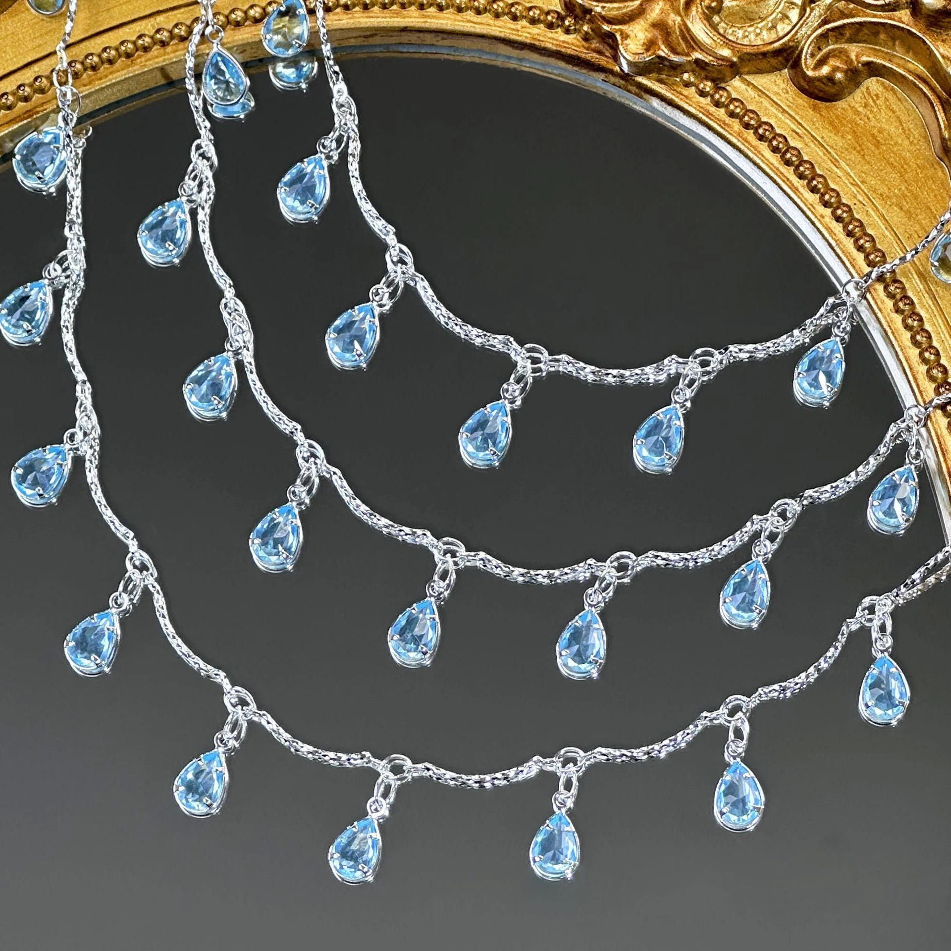 0.5/1/2M/lot Waterdrop-shaped Zircon Handmade Chain For DIY Bracelet Necklace Clothing Accessories And Hair Crown Chain Material