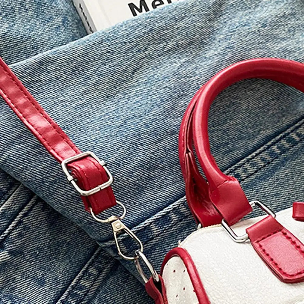 Sweet Style Square Crossbody Bag Waterproof Zipper Bow Design Small Bowling Bag for Party Daily Use Cute Shoulder Purse
