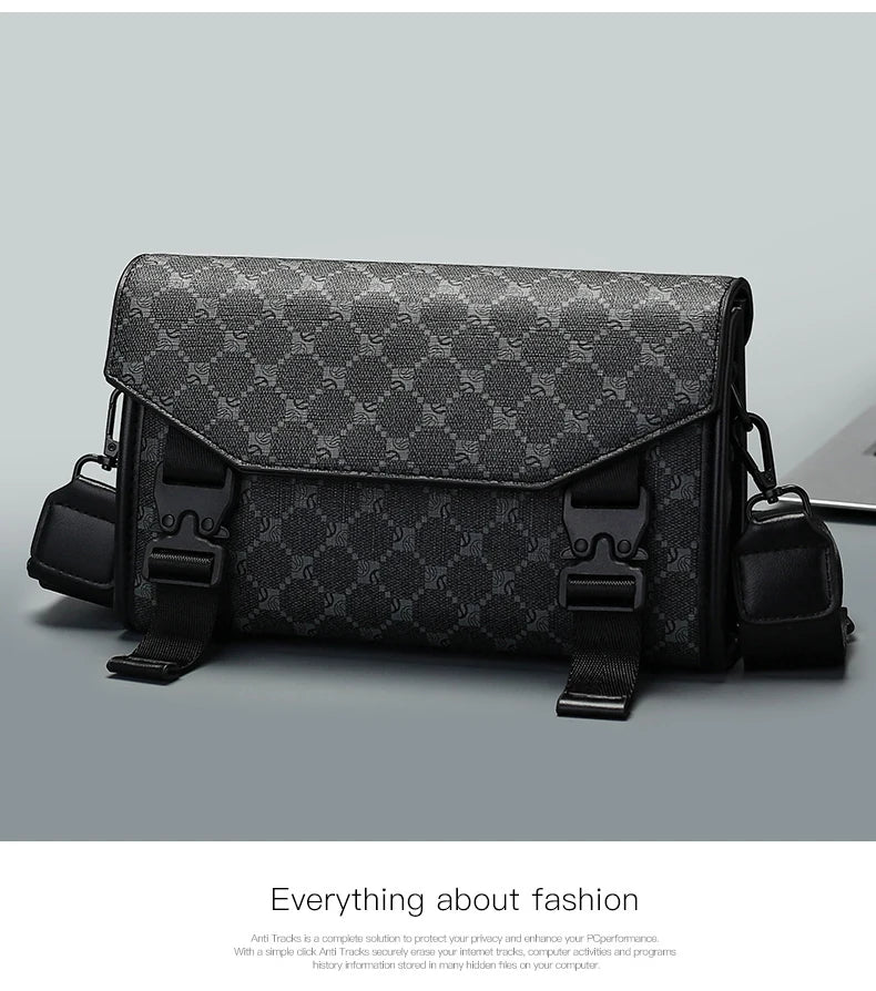 2026 New Design Shoulder Bag Men Crossbody Bag Fashion Business PU Leather Shoulder Bag Male Mobile Phone Bag Purses Handbags