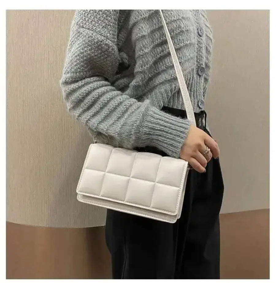 Luxury Shoulder Bag for Women Trendy PU Leather Handbag Summer Square Shoulder Bag Messenger Bag