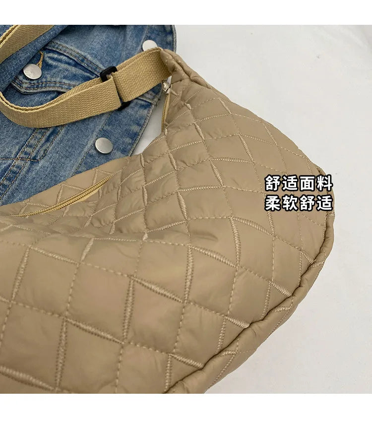 2025 Spring Grid Dumpling Bag Women Crossbody Shoulder Bag ins Design Casual Daily Use Purse