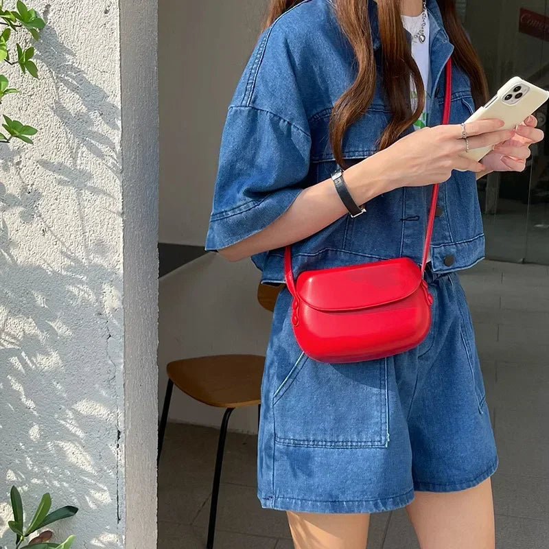 2025 Flap Crossbody Bags Women Mini PU Leather Shoulder Purses and Handbags for Girls Ladies Phone Simple Solid Designer Bag