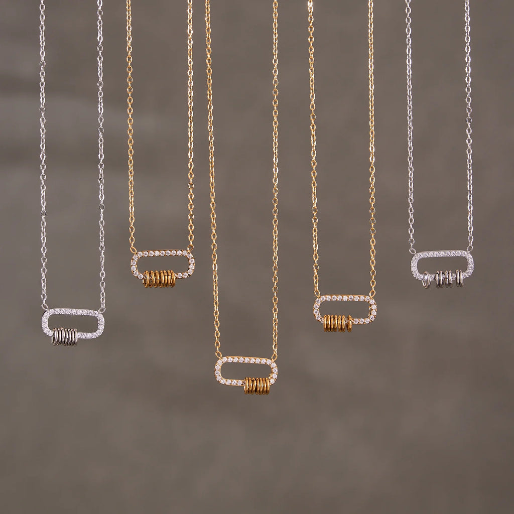 Liora Delicate Zircon Sun Oval Pendant Stainless Steel Chain Necklaces For Women Wedding Charm Neck Drop Choker Women Jewelry