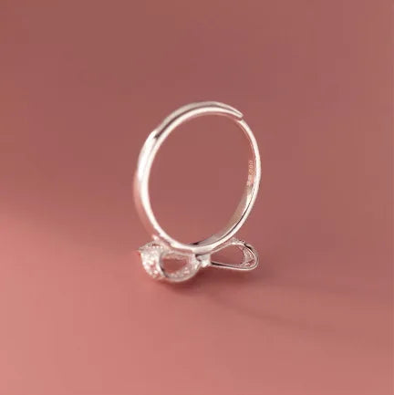 925 Sterling Silver Bow Adjustable Rings For Women Luxury Quality Jewelry Gift Female Wholesale Accessories Jewellery