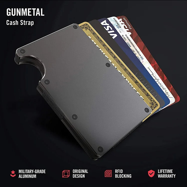 Ultra-Thin & RFID Blocking! Unisex Minimalist Wallet - Scratch-Resistant, Credit Card Holder + Removable Money Clip