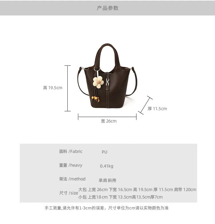 2026 New Fashion Design One Shoulder Crossbody Bag Trendy Commuter Pendant Bucket Bag
