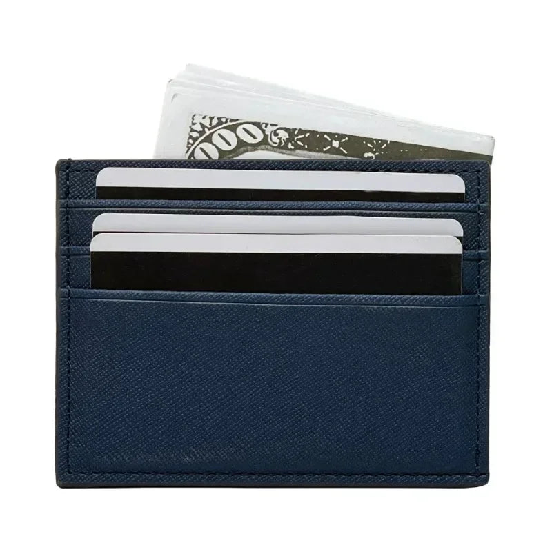 Leather Ultra-thin Card Holder Wallet Large Capacity Double Side Multi-slot Bank Credit Card Gift Card Case ID Bag for Men Women