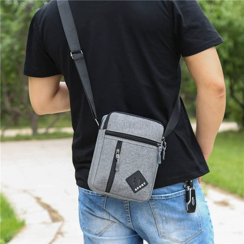 Men’s Crossbody Shoulder Bag, Lightweight Casual Sling Bag with Multi Zipper Pockets for Travel, Work, Daily Use