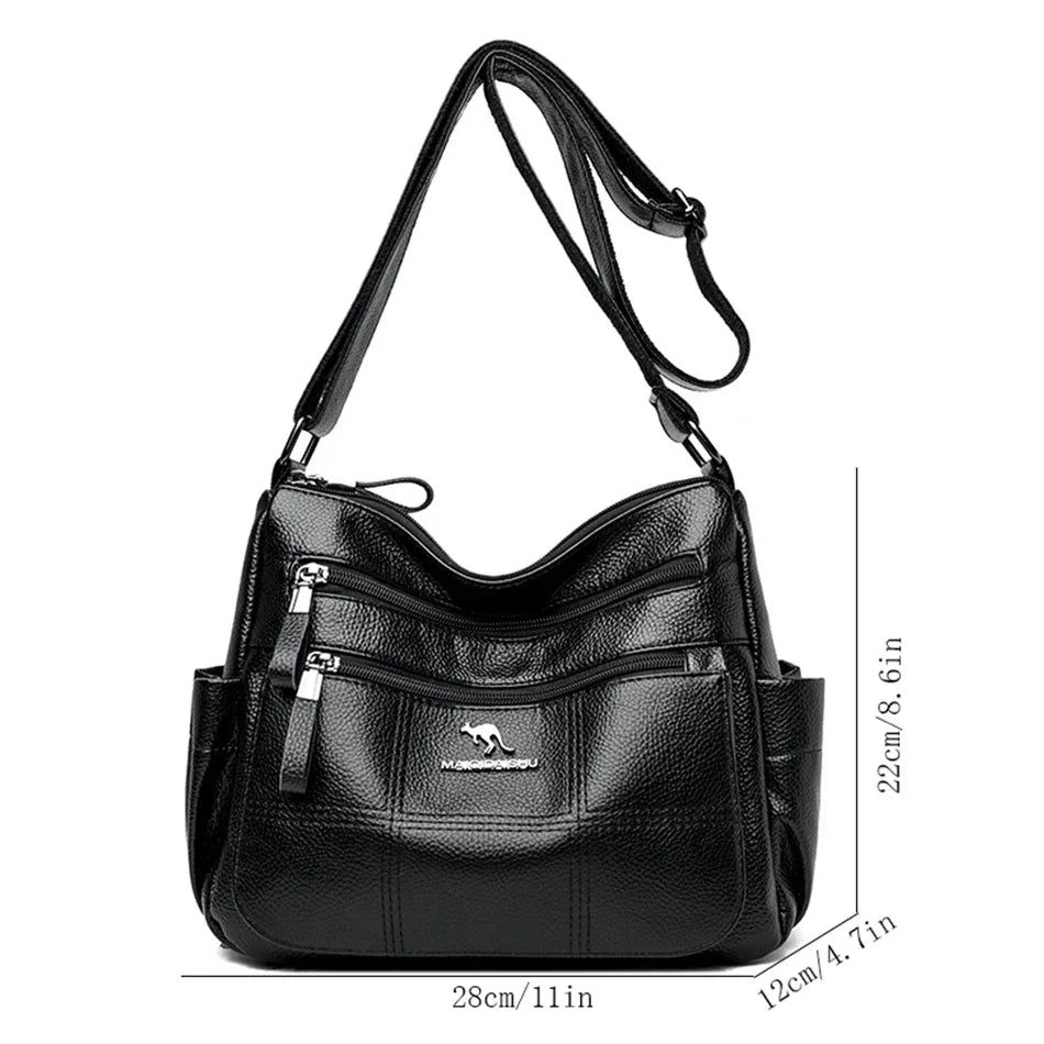 High Quality Soft Leather Luxury Purses and Handbags Women's Bag Designer Multi-pocket Crossbody Shoulder Bag for Women 2024 Sac
