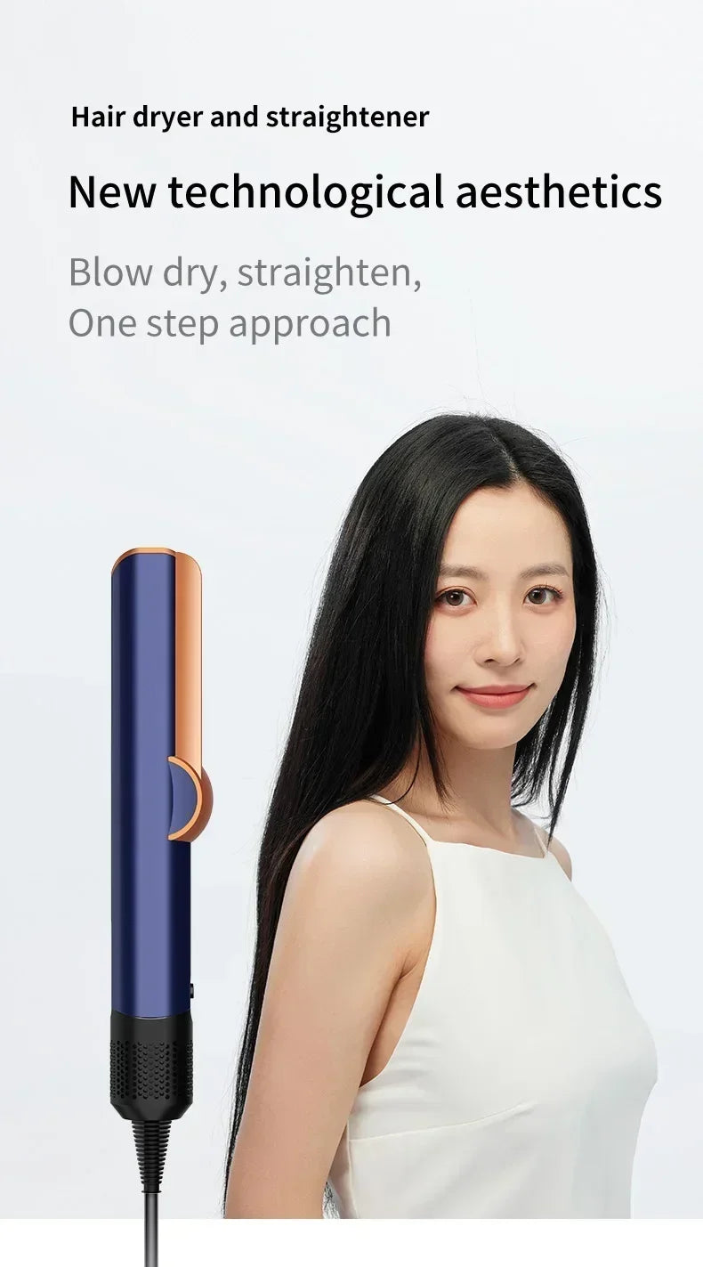 2 IN 1 Professional Hair Straightener & Hair Dryer Styling Tool Heat-Up Hair Flat Iron Negative Ion Iron Long-Lasting airstrait
