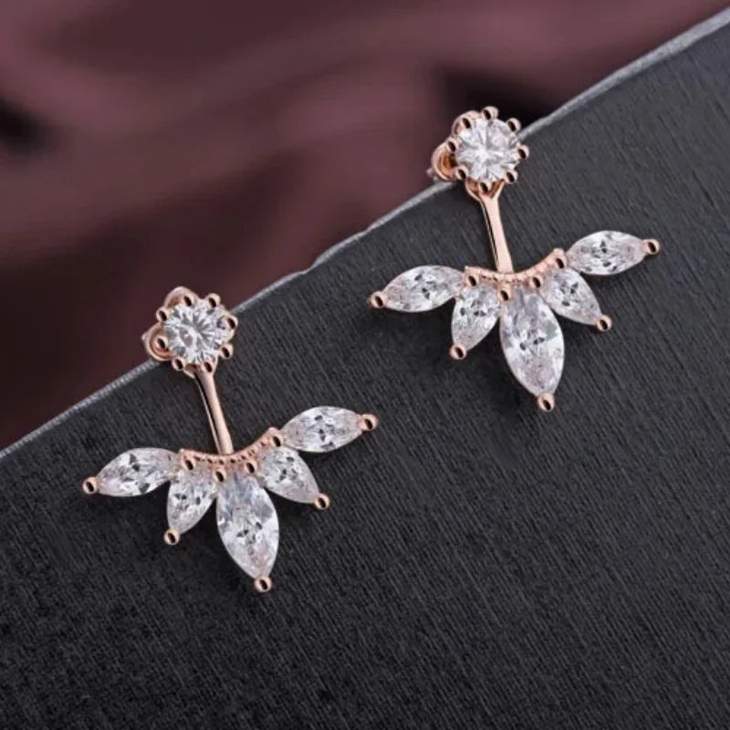 925 Pure Silver Stud Earring Neckband Zircon Earrings Accessories Personalized Fashion Female Honey Summer Gift