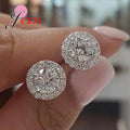 Classic 925 Sterling Silver Round AAA Zircon Stud Earrings Party Gift Crystal Earings Fashion Jewelry For Women Oorbellen