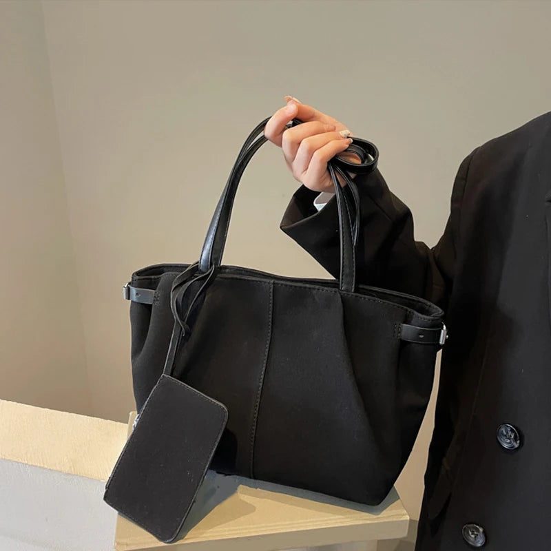 Suede Shoulder Bags for Women Large Capacity Totes Lightweight Underarm Bag Casual Shopper Handbag Solid Color Travel Bucket Bag