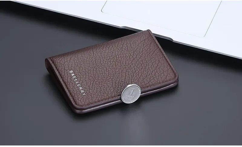 Men's Minimalist Leather Card Wallet Slim Thin Soft Purse Small Credit Card Holder Bank ID Mini Organizer for Men
