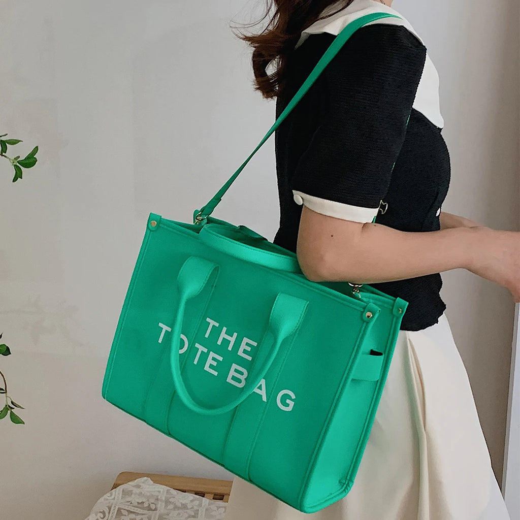 The tote bag For Women Crossbody Female Handbag New Solid Words Lette Leisure Large Bag,Luxury Fashion bag,designer bag for PU
