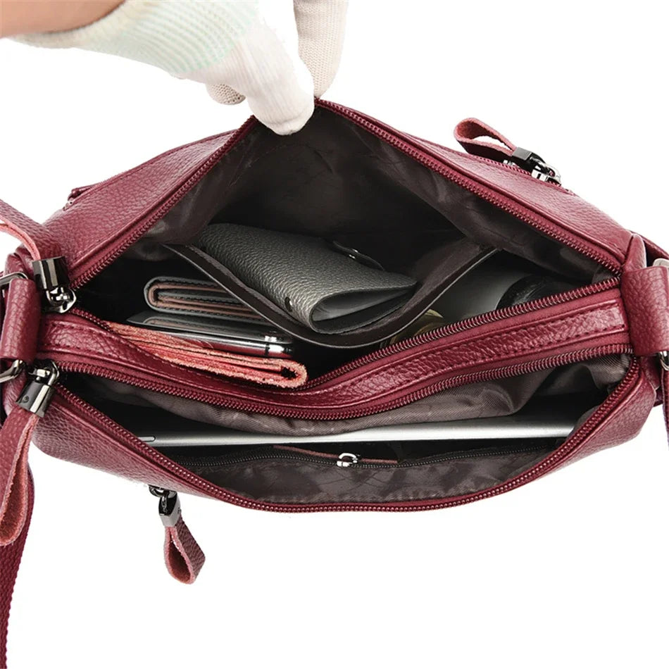 High Quality Soft Leather Luxury Purses and Handbags Women's Bag Designer Multi-pocket Crossbody Shoulder Bag for Women 2024 Sac
