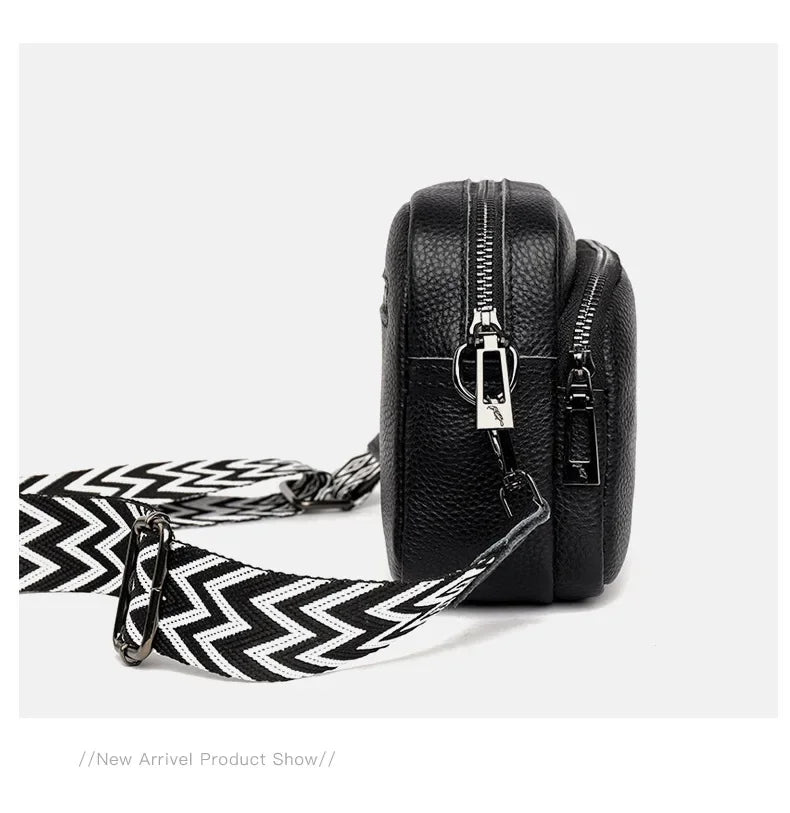 Women Crossbody Bag Multi Space Fashion Design Sense Large Capacity PU Material Lightweight Single Shoulder Bag