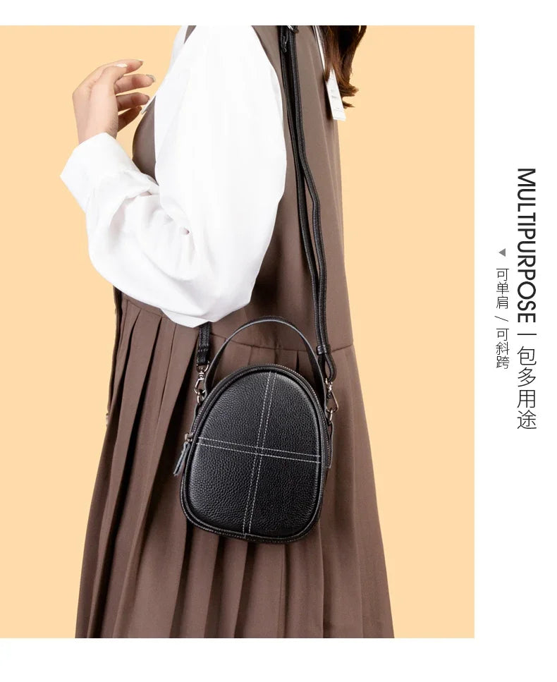 Fashionable High-end Texture Crossbody Bag Hot Sale Genuine Leather Women's Shoulder Bag Mini Mobile Phone Coin Purse Handbag