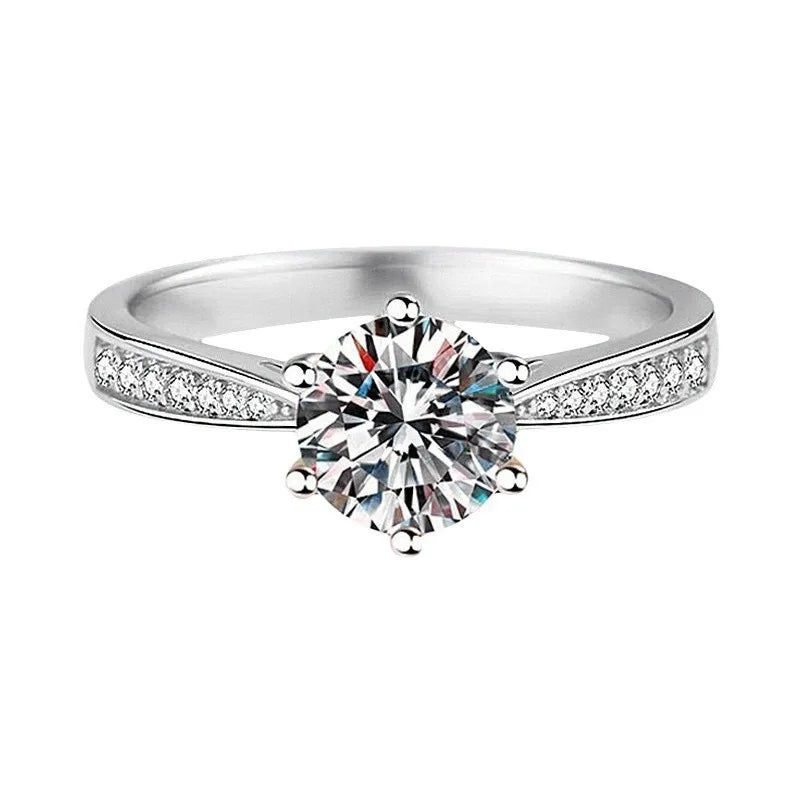 Luxury 925 Sterling Silver Zircon Adjustable Women's Engagement Ring Wedding Fashion Jewelry Accessories