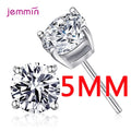 Women Classic Shining Zircon Stud Earrings 925 Silver  Ears Stud for Men Crystal Earrings Femme Jewelry Gift Wholesale