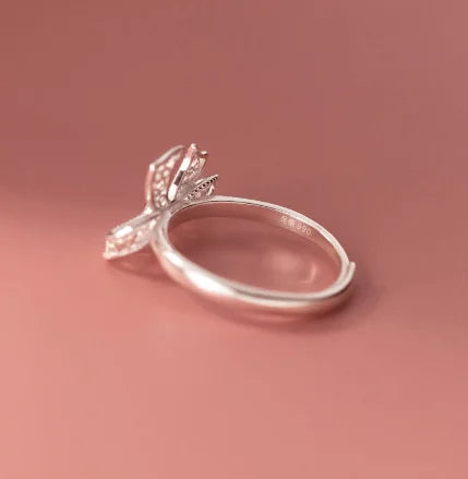 925 Sterling Silver Bow Adjustable Rings For Women Luxury Quality Jewelry Gift Female Wholesale Accessories Jewellery
