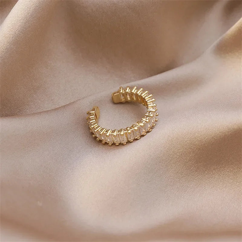 Luxury Retro Gold Color Double Oil Drip Open Rings for Women Irregular Adjustable Finger Ring 2023 New Trendy Wedding Jewelry